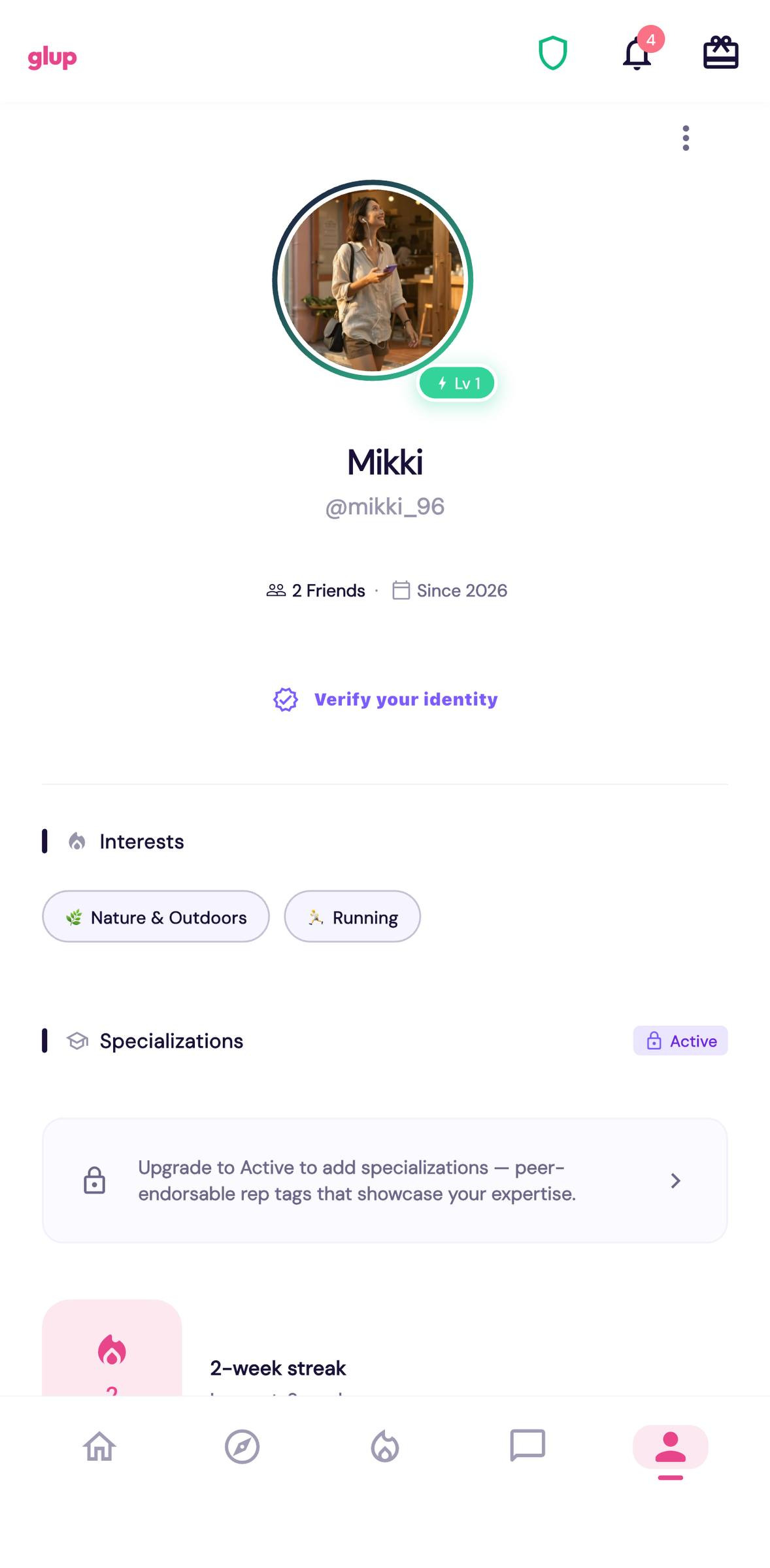Tap 'Verify your identity'